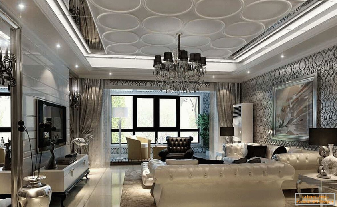 A rich interior design in the style of modern classic