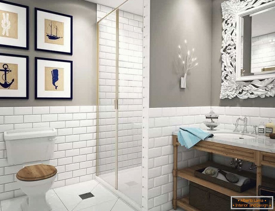 Bathroom and toilet in modern classic style
