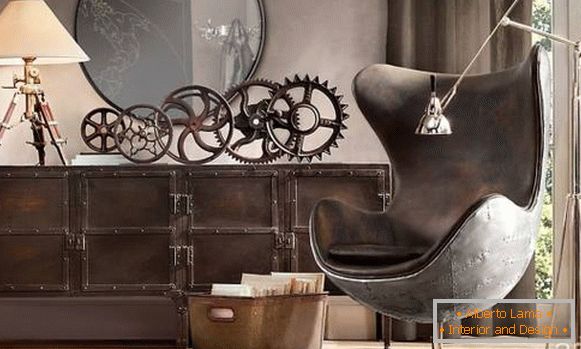 Decor and furniture in the style of steampunk - photo in the interior