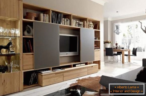 large wall in the living room in a modern style, photo 24