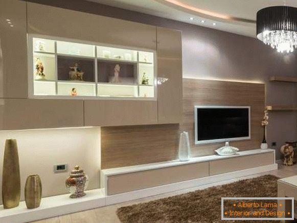 wall hinged in the living room in a modern style, photo 35