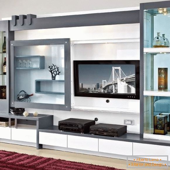 stylish wall in the living room in a modern style, photo 4