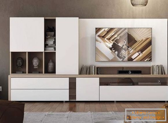 white wall in the living room in a modern style, photo 8