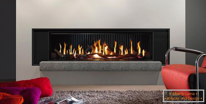 Gas built-in fireplace