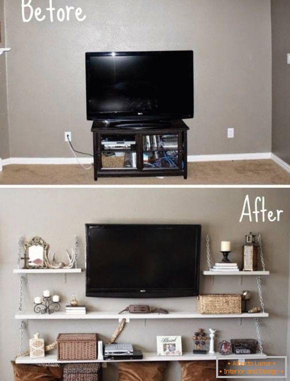 Design a small living room before and after