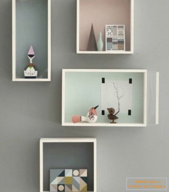 Decorative geometric shelves