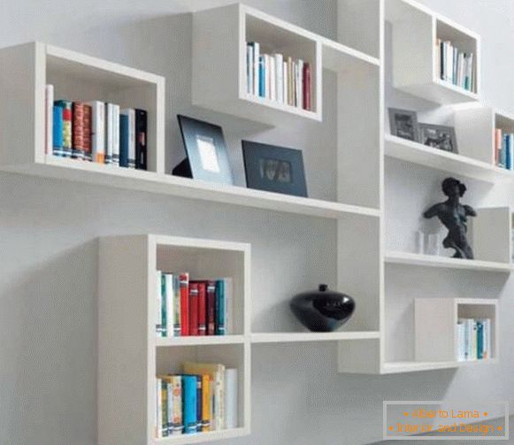 Modern shelves for the living room