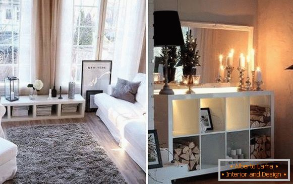 Stylish White Floor Shelves