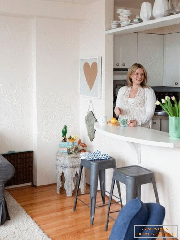 Kitchen in studio apartment