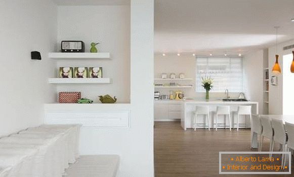 Design studio apartments in white color