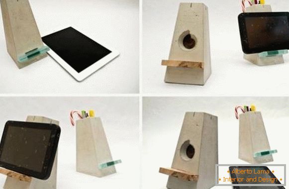 Concrete stand under the tablet with your own hands