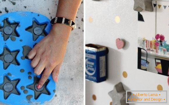 Crafts and accessories for home: concrete magnets
