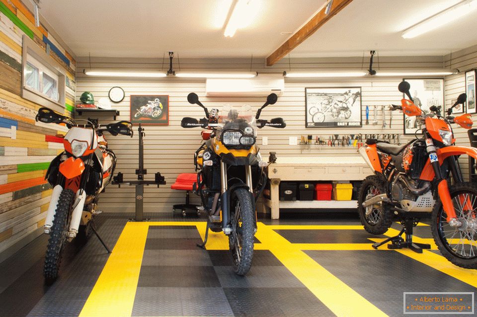 Motorcycles in the creative garage