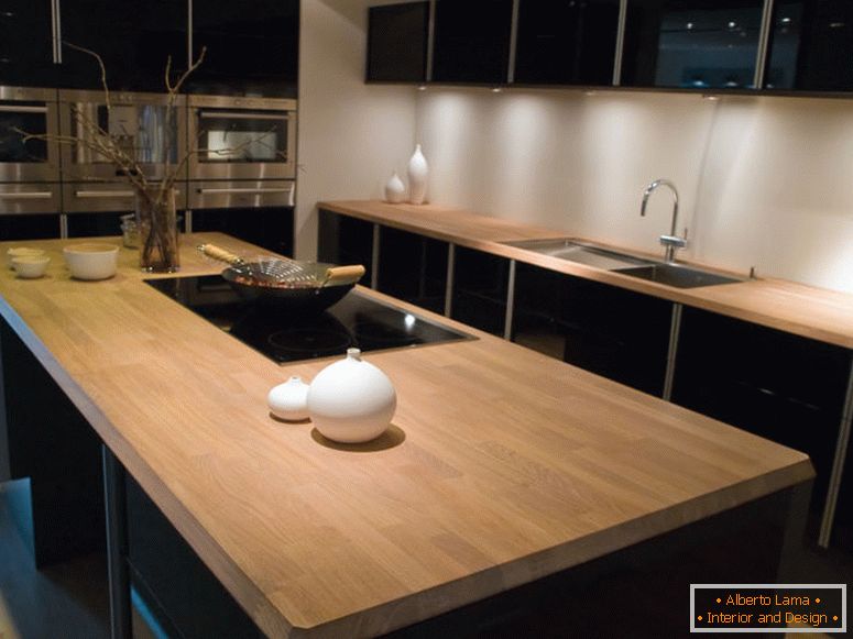 Modern clean design trendy kitchen with black wooden elements