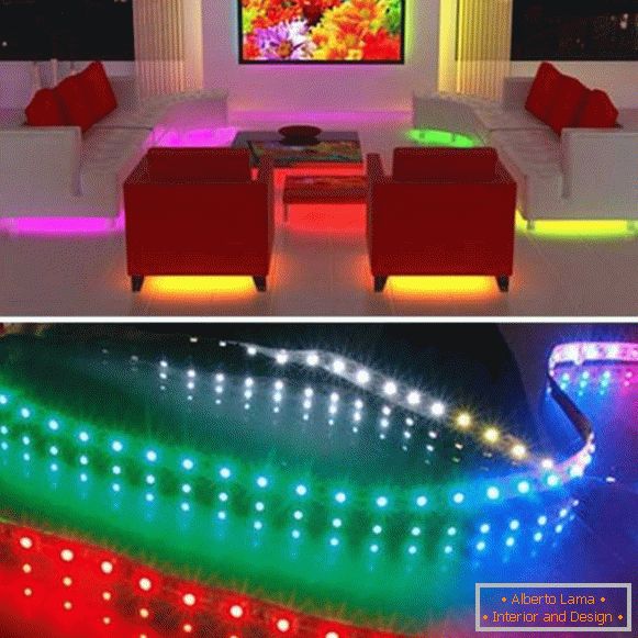 Application of LED strip in the interior