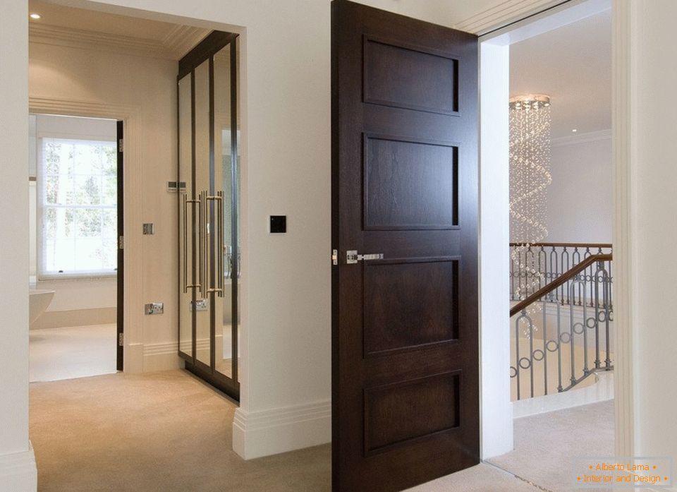 A simple wooden door to the room