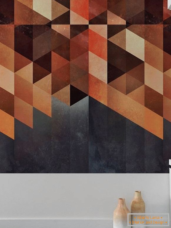 Stylish wallpaper with a geometric pattern