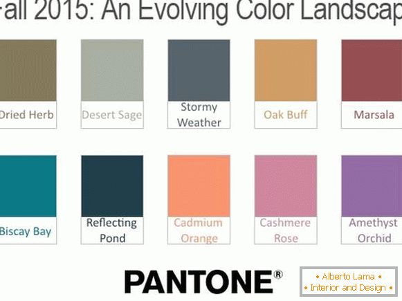 Fashionable colors - trends of autumn 2015 from Pantone