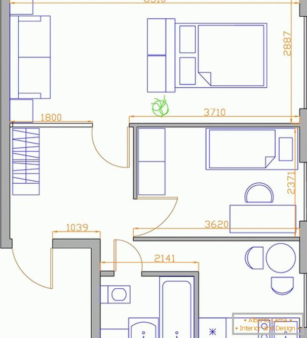 The layout of a small apartment