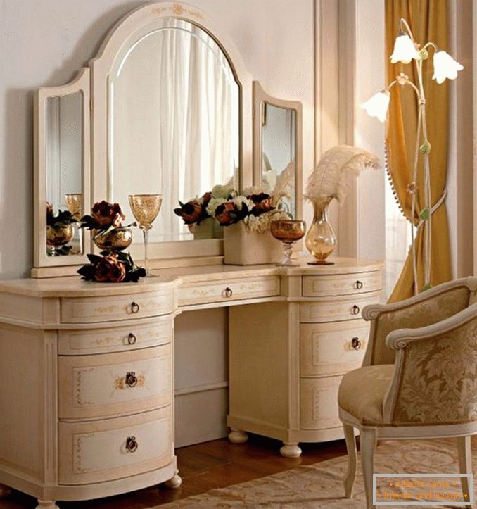 Dressing tables with a mirror for a bedroom photo