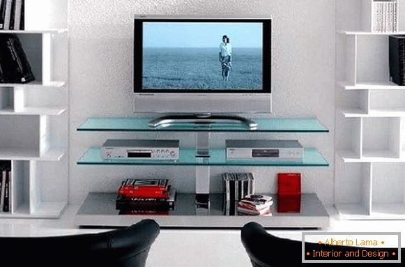 glass pedestals under the TV photo, photo 25