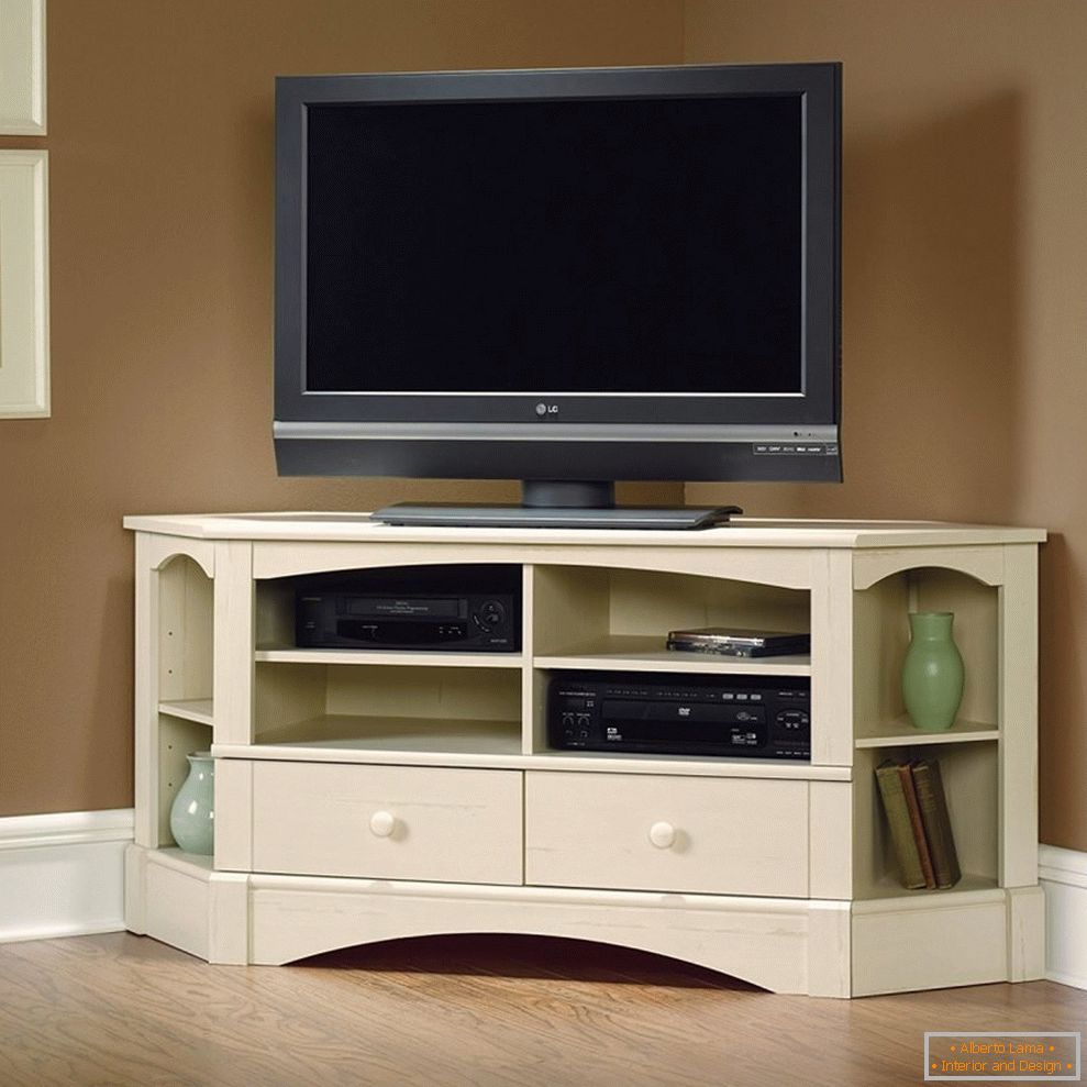 Corner cabinet for TV in the interior