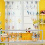 Children's room with yellow walls