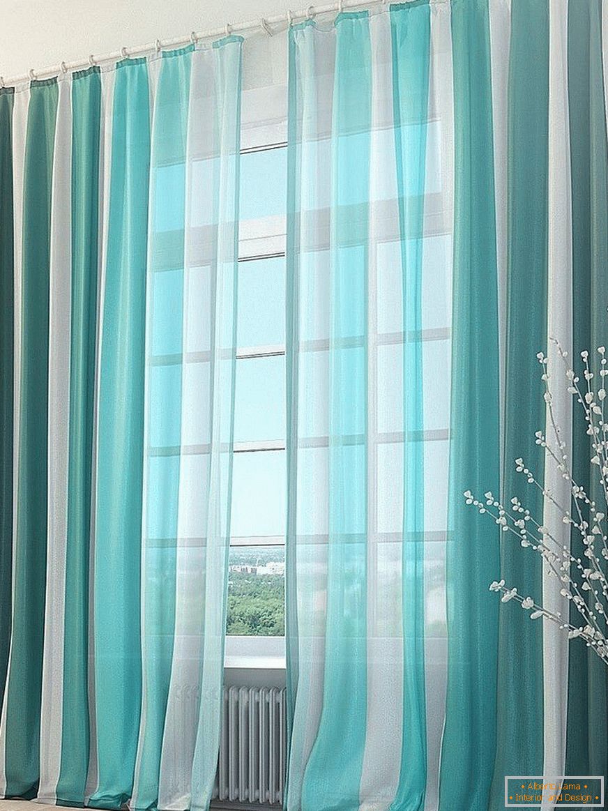 Curtains in a strip of tulle