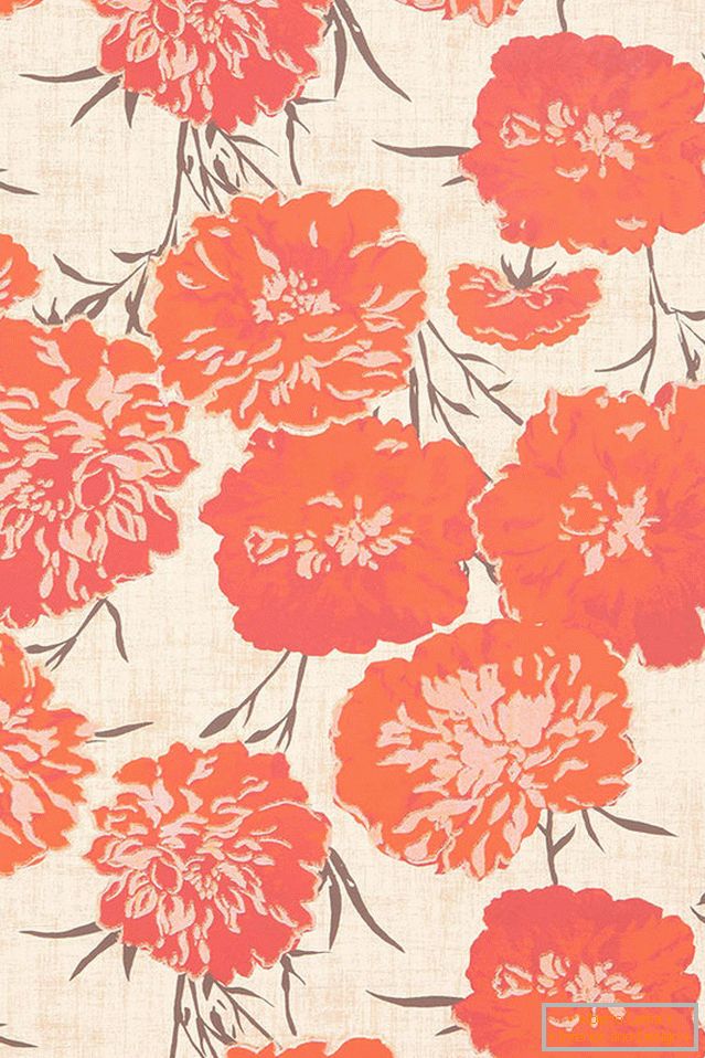 Wallpapers with floral motifs