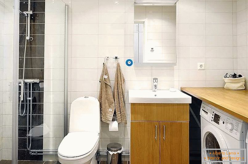 Interior of a bathroom in an apartment in Stockholm