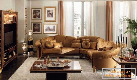Corner sofa in classic style