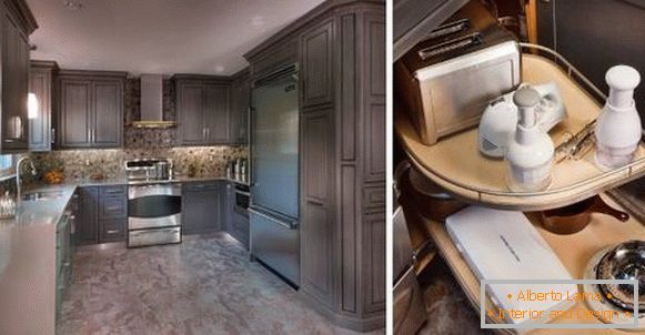 Luxury corner kitchen design with drawers 2016