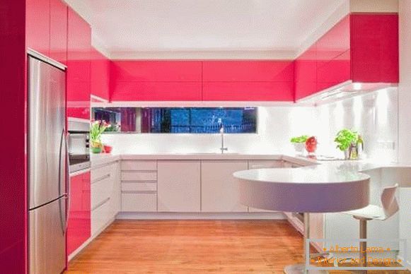 Two-color facades for the kitchen in a modern style 2016