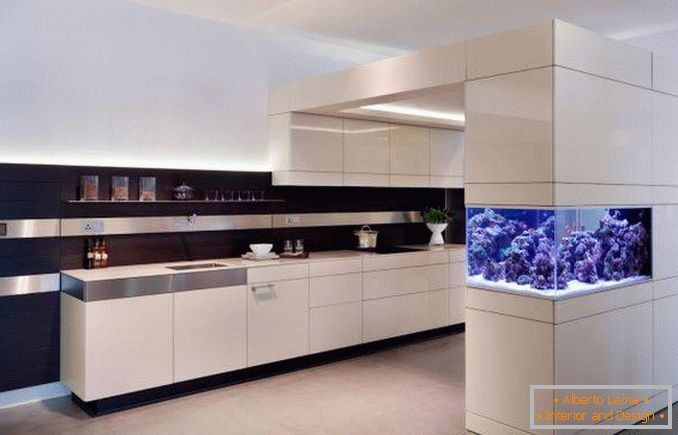 Built-in aquarium in the interior