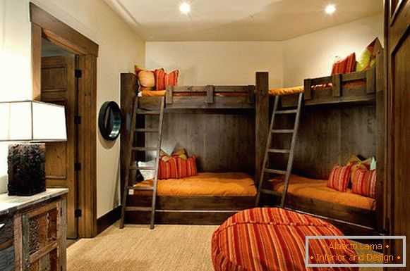 Bunk beds in the attic
