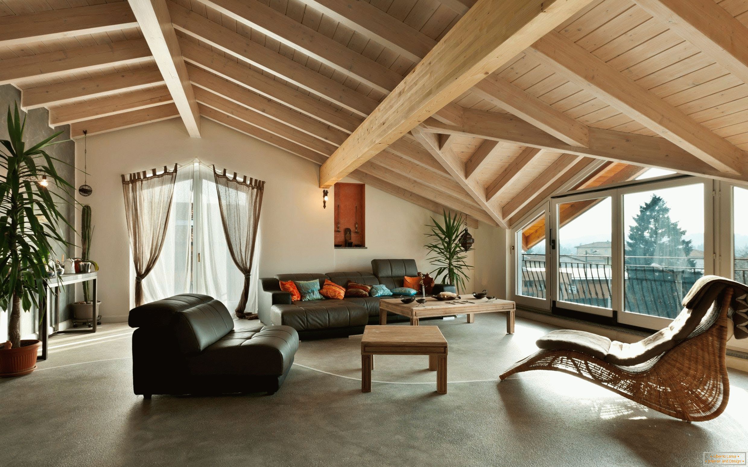 Living room in the attic