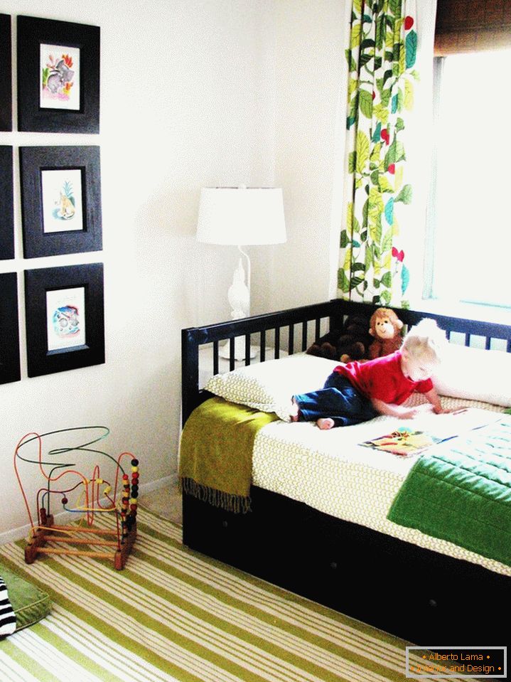 Bed with drawers in the nursery