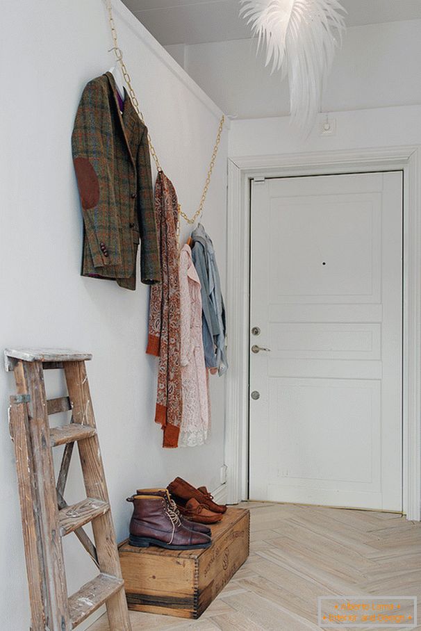 Entrance hall apartment studio in the attic