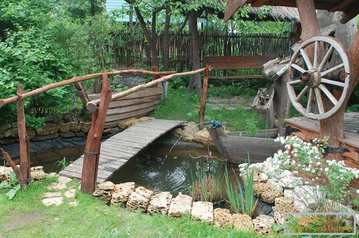 The pond in the rustic style