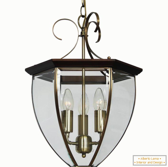A country-style lamp for decorating a cottage, a country house or a hunting lodge. 