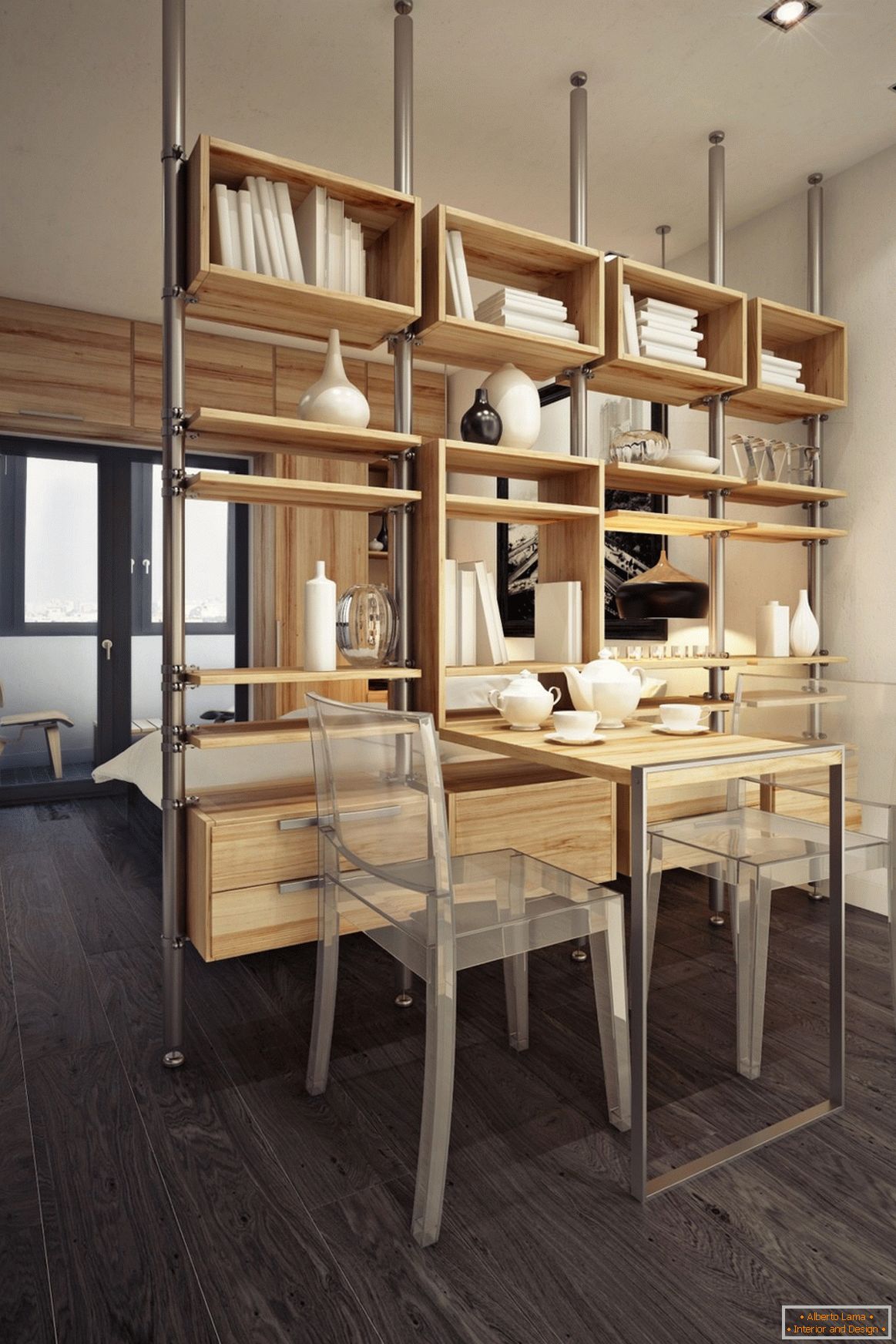 Design of a small studio apartment in warm tones - фото 3