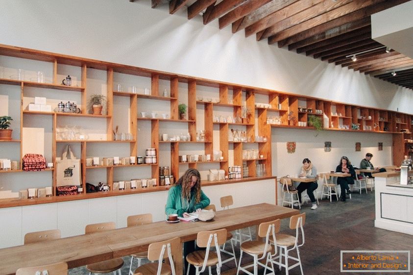 Unusual interior of a coffee house