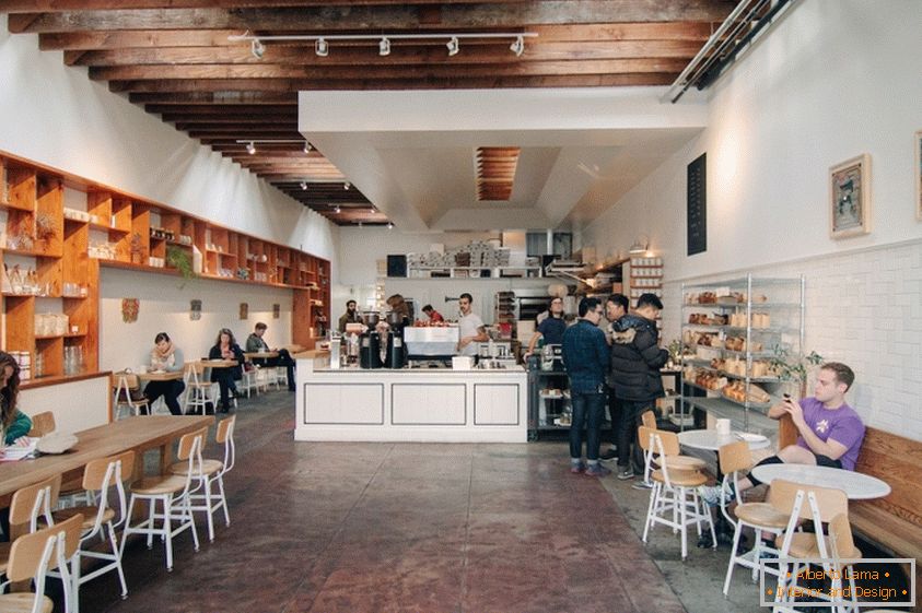 Interior of a coffee house in the USA