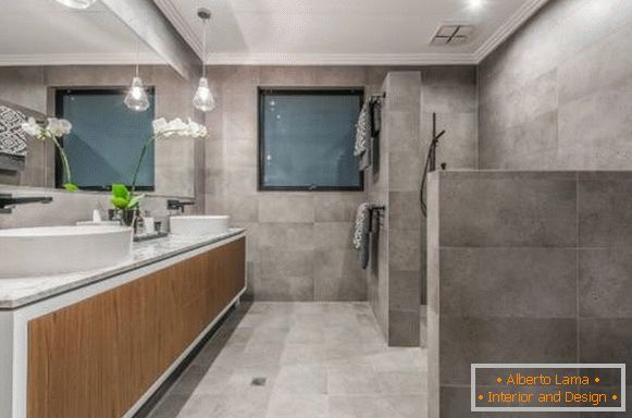 Luxurious modern loft style bathroom - photos