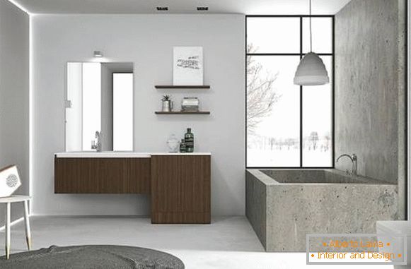 Modern bathroom furniture in loft style