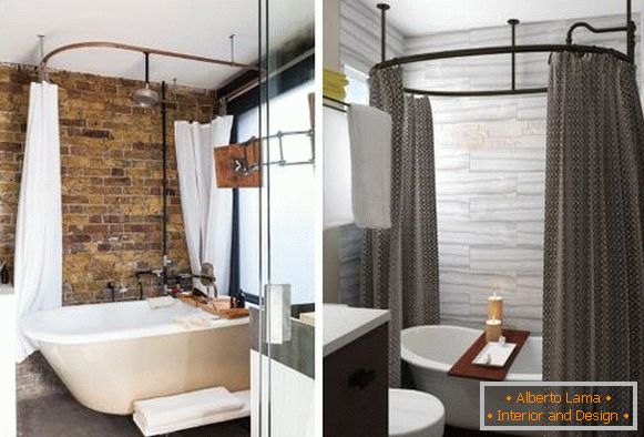 Bathroom in loft style - small area on the photo