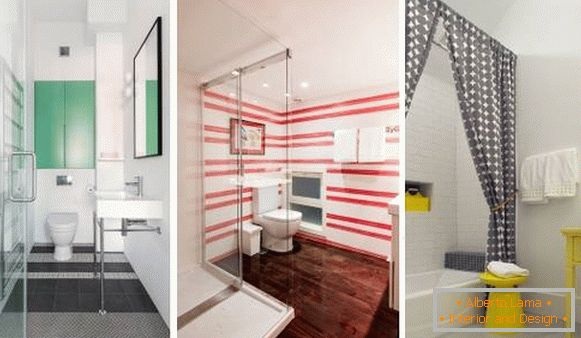 The stylish and bright interiors of the bathrooms in the loft style
