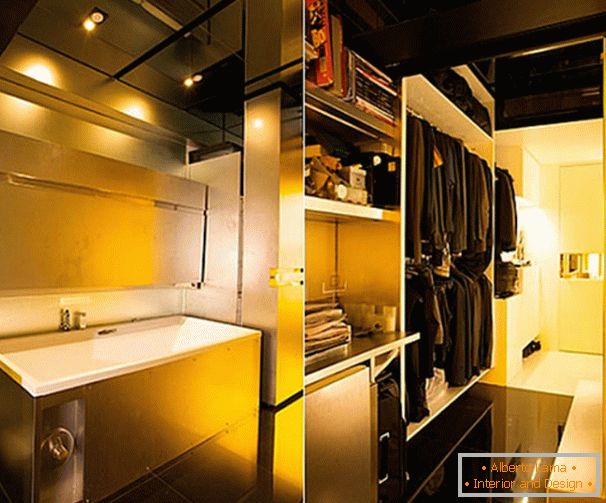Compact bathroom and dressing room