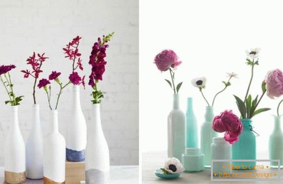 Vases from glass bottles with their own hands - how to paint