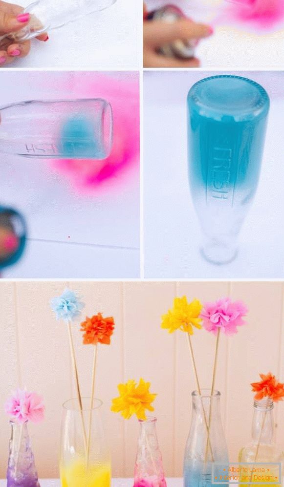 How to make a vase from a bottle with an aerosol paint